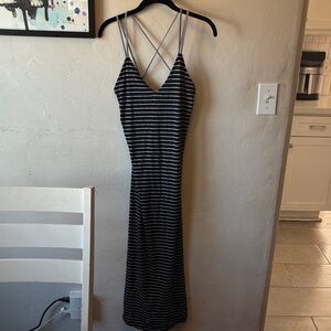 Striped Navy Blue and White Maxi Dress